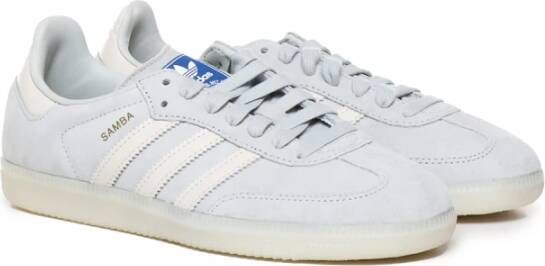 adidas Originals Witte Samba Kalfsleren Sneakers Blue Heren