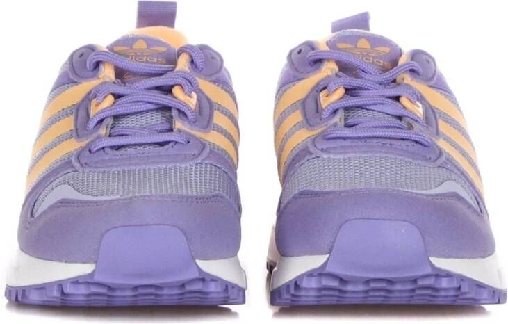 Adidas Paarse Lage Sneaker met Oranje Accents Purple Dames