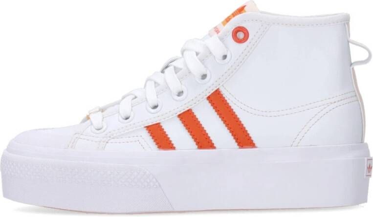 Adidas Platform Mid High-Top Sneaker Orange White Dames