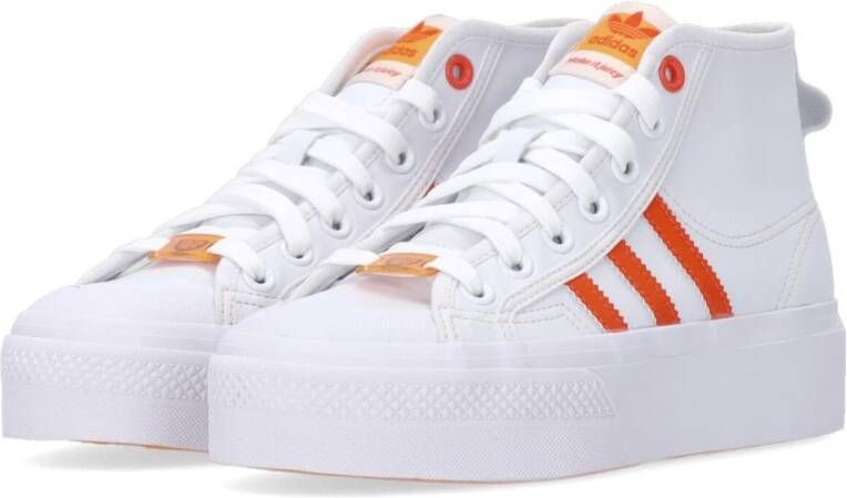 Adidas Platform Mid High-Top Sneaker Orange White Dames