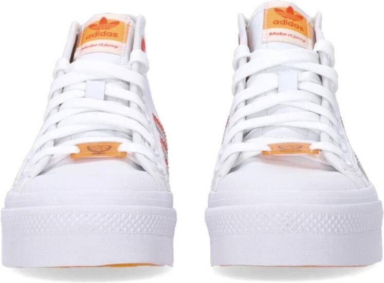 Adidas Platform Mid High-Top Sneaker Orange White Dames