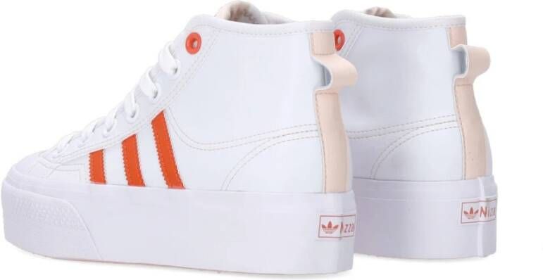 Adidas Platform Mid High-Top Sneaker Orange White Dames