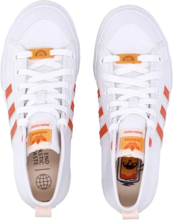 Adidas Platform Mid High-Top Sneaker Orange White Dames