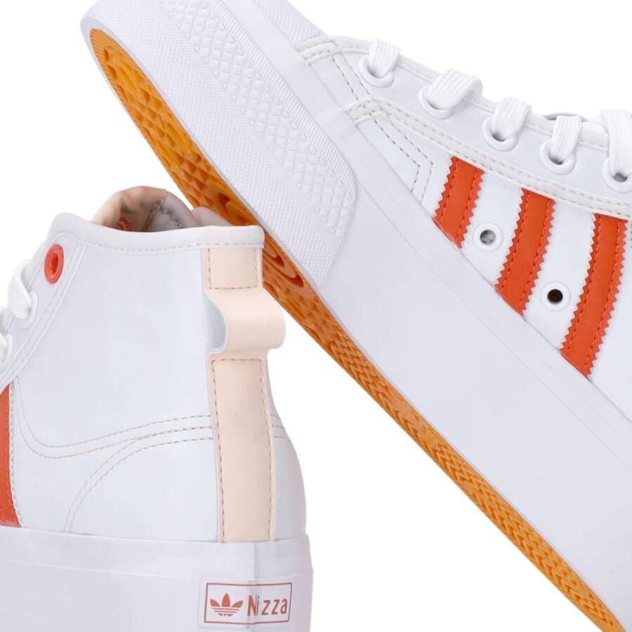 Adidas Platform Mid High-Top Sneaker Orange White Dames