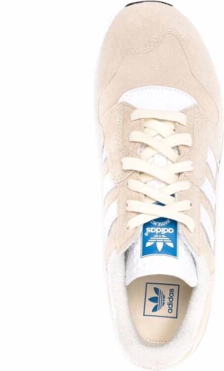 Adidas Witte lage-top logo sneakers Beige Heren
