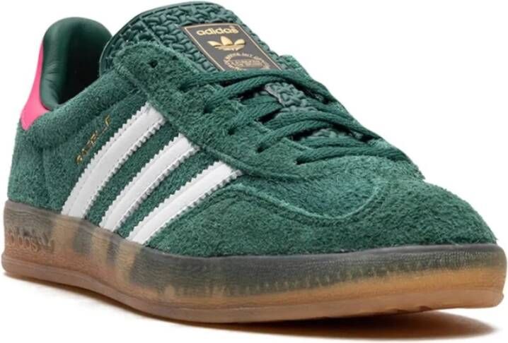 Adidas Groene indoorschoenen met roze accenten Groen Heren