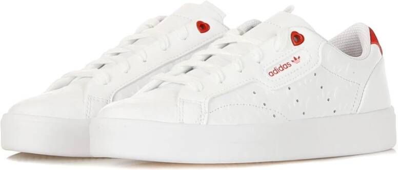 Adidas Stijlvolle lage schoen in Cloud White Scarlet Zwart White Dames