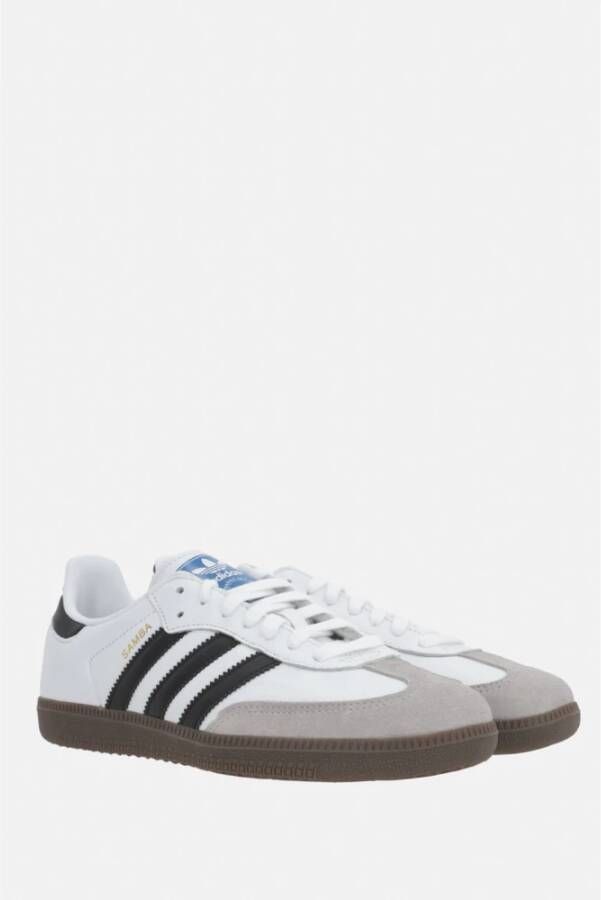 Adidas Witte lage sneakers met grijs suède White Dames