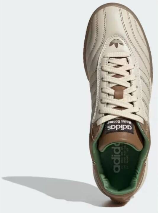 Adidas Witte Leren Veterschoenen Beige Heren