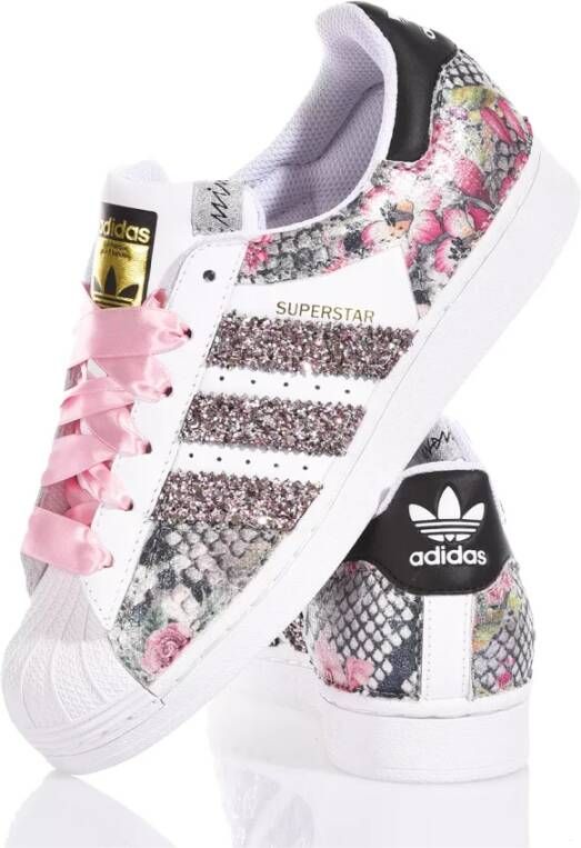 Adidas Witte Roze Sneakers Vrouwen Multicolor Dames