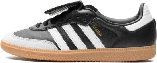 Adidas Zwarte Leren Sneakers met Witte Banden Black Heren