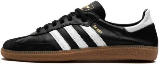 Adidas Zwarte Samba Decon Leren Sneakers Black Heren