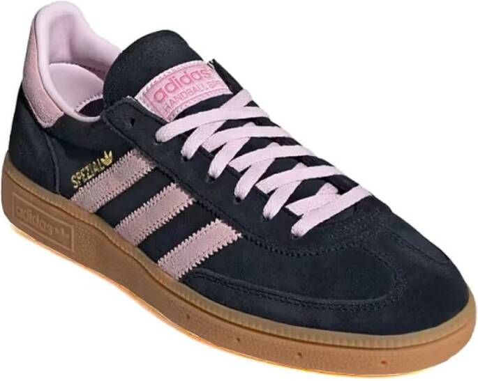 Adidas Zwarte Suède Sneakers met Roze Strepen Black Dames