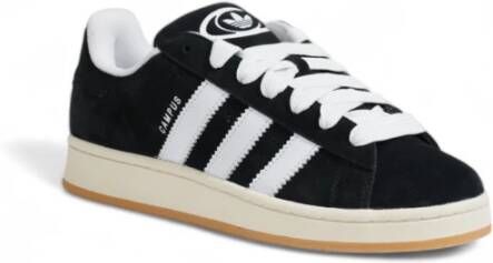 Adidas Zwarte Suède Sportieve Sneakers Rubberen Zool Black Heren