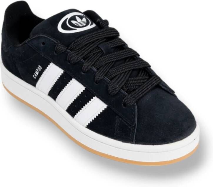 Adidas Zwarte Suède Veterschoenen Black Dames