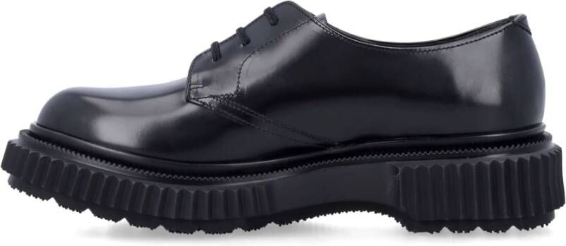 Adieu Paris Gepoetste Leren Derby Schoenen Black Heren