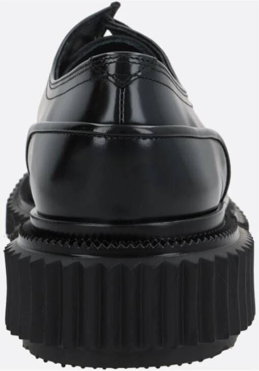 Adieu Paris Zwarte Leren Derby Platte Schoenen Black Heren