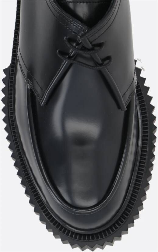 Adieu Paris Zwarte Leren Derby Platte Schoenen Black Heren