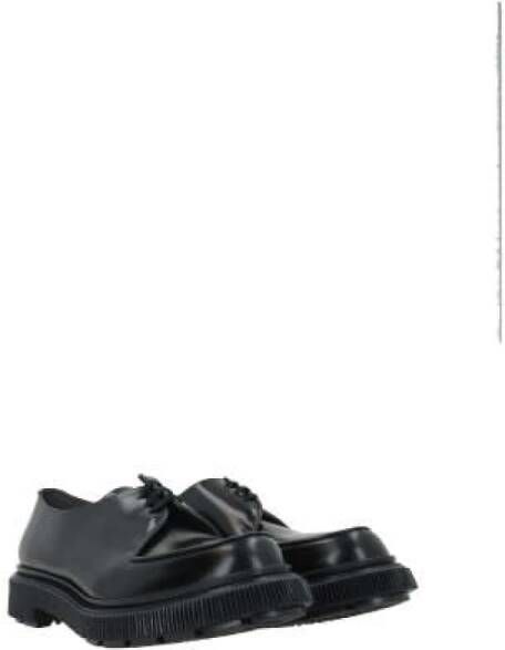 Adieu Paris Zwarte Leren Derby Platte Schoenen Black Heren