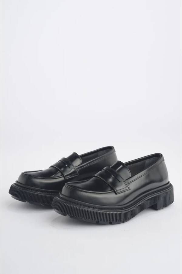 Adieu Paris Zwarte leren mocassin schoenen Black Dames