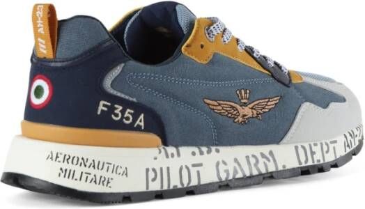 aeronautica militare Geborduurde logo stof en eco-leer sneakers Multicolor Heren