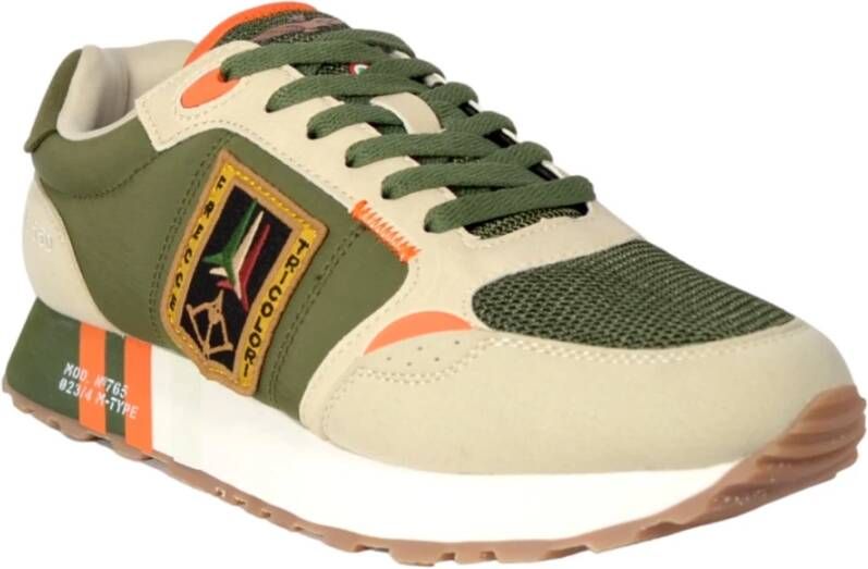 aeronautica militare Tricolori Running Sneakers Groen Multicolor Heren