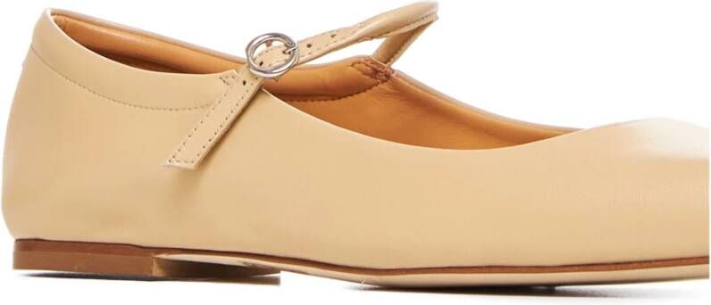 aeyde Beige Nappa Leren Ballet Flats Beige Dames