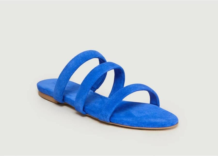 aeyde Blauwe Suède Strappy Sandalen Blue Dames