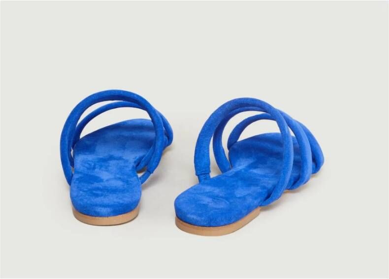 aeyde Blauwe Suède Strappy Sandalen Blue Dames