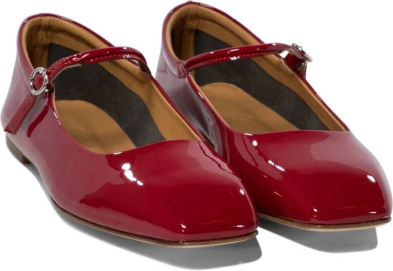 aeyde Rode Uma Ballet Flats Red Dames