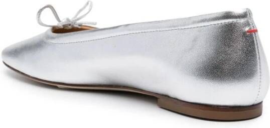 aeyde Zilveren Boog Instap Platte Schoenen Gray Dames