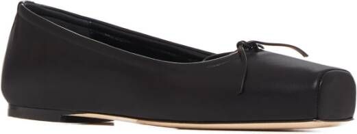 aeyde Zwarte Ballet Flats Vierkante Neus Strik Black Dames