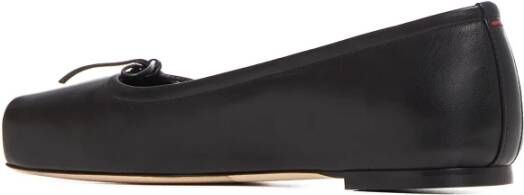 aeyde Zwarte Ballet Flats Vierkante Neus Strik Black Dames