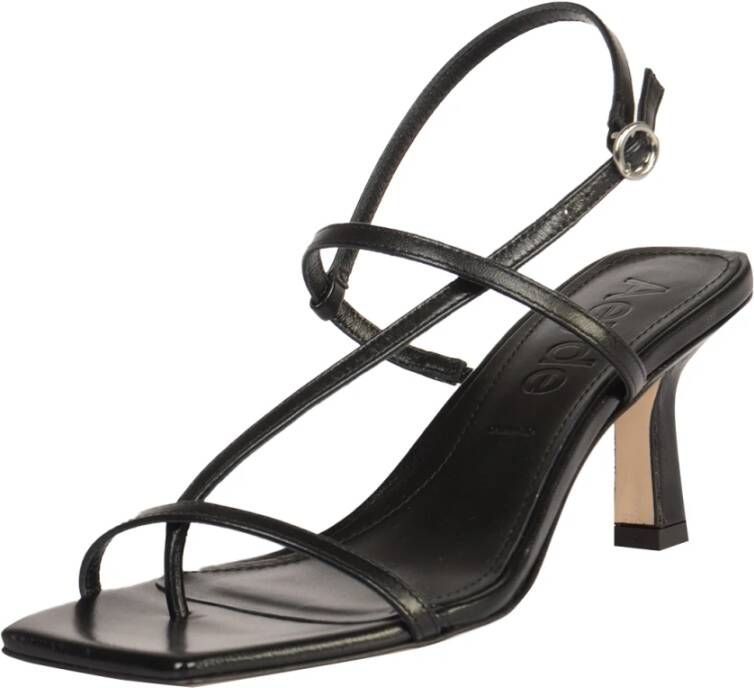 aeyde Zwarte Leren Sandalen Black Dames