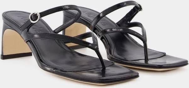 aeyde Zwarte Leren Sandalen Slip-On Stijl Black Dames