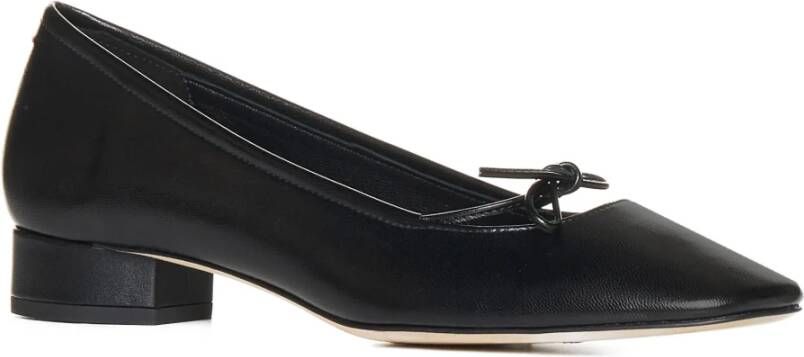 aeyde Zwarte Leren Zelfstrik Pumps Black Dames