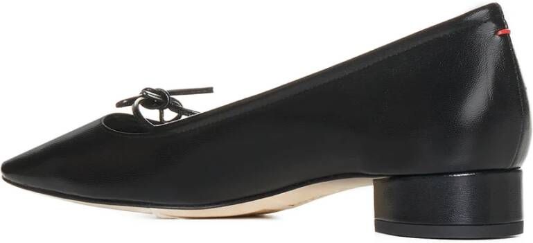 aeyde Zwarte Leren Zelfstrik Pumps Black Dames