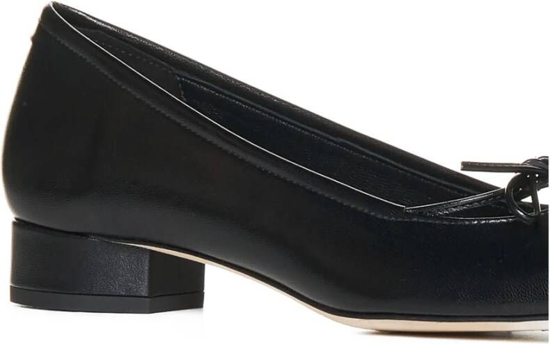 aeyde Zwarte Leren Zelfstrik Pumps Black Dames