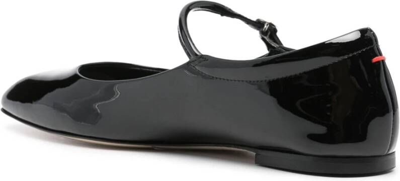 aeyde Zwarte Patent Mary-Jane Ballerina Schoenen Black Dames