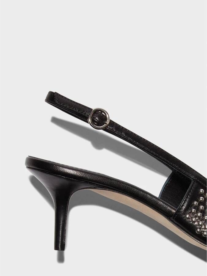 aeyde Zwarte slingback pumps met strass Black Dames