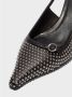 Aeyde Zwarte slingback pumps met strass Black Dames - Thumbnail 4