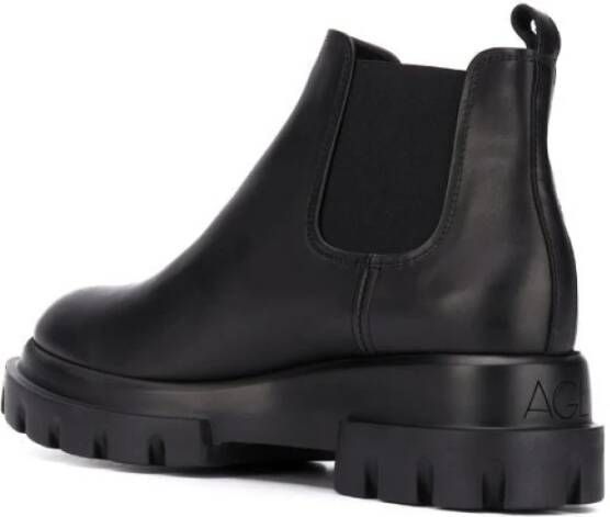 AGL Casual Enkellaarzen Zwart Rubberen Zool Black Dames