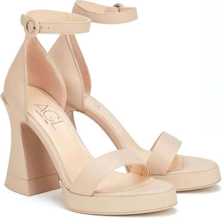 AGL High Heel Sandals Beige Dames