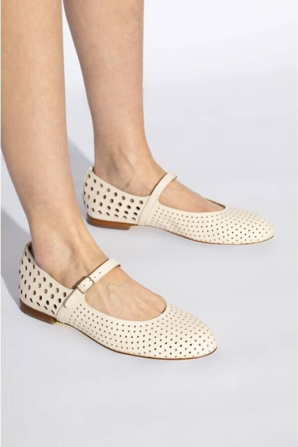 AGL Leren balletflats Milly Beige Dames