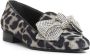 AGL Luipaardprint Strik Strass Loafer Black Dames - Thumbnail 2