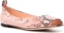 AGL Snake Effect Ballerina Schoenen Pink Dames - Thumbnail 2