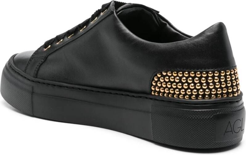 AGL Stella Studs Detail Leren Sneakers Black Dames