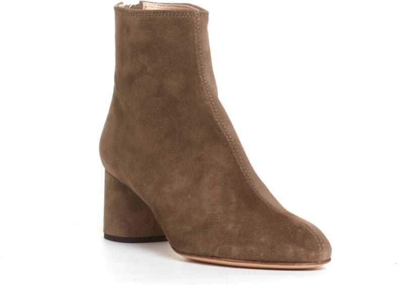 AGL Stijlvolle Taupe Suède Enkellaarzen Beige Dames