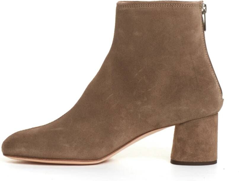 AGL Stijlvolle Taupe Suède Enkellaarzen Beige Dames