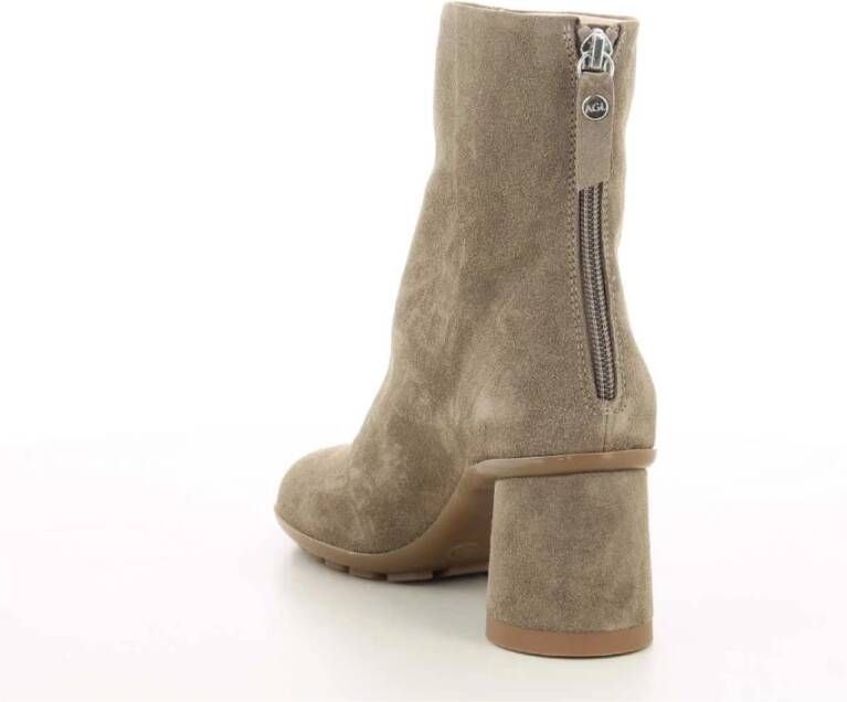 AGL Taupe Curvy Bootie Damesschoenen Beige Dames